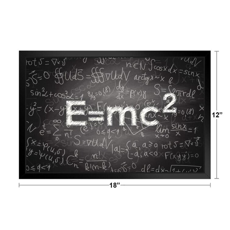 Physics Formula Mass Energy Equivalence Albert Einstein Art Print Framed Poster 20x14 inch