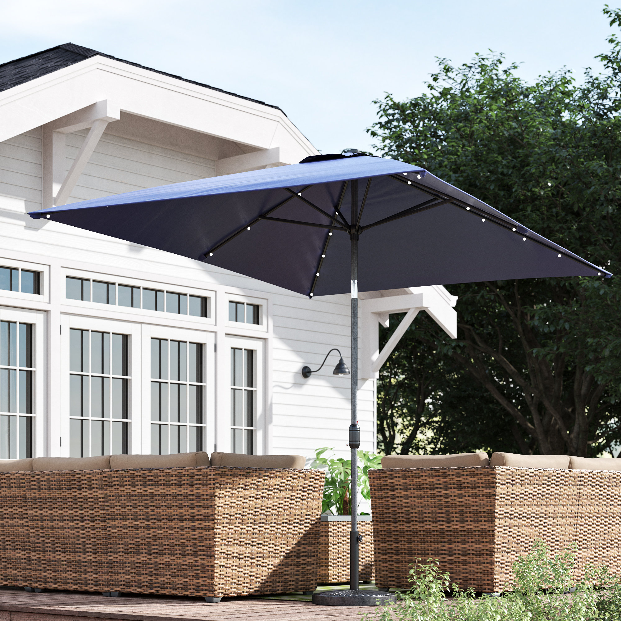 Lighted Rectangular Patio Umbrellas You Ll Love In 2020 Wayfair