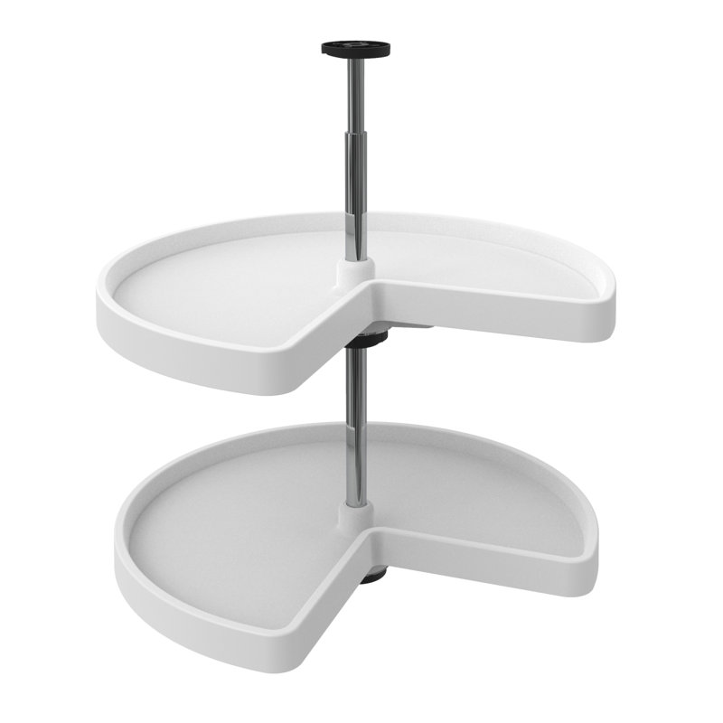 Rev A Shelf White Polymer Pie Cut 2 Shelf Lazy Susan Reviews Wayfair