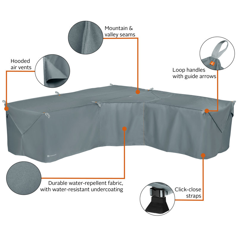 Arlmont Co Rene V Shaped Water Resistant Patio Sectional Cover Reviews Wayfair