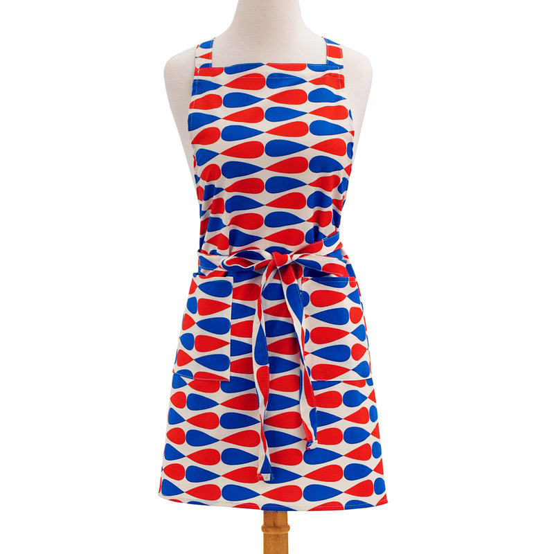 Teardrop Retro Print Cotton Butcher's Apron