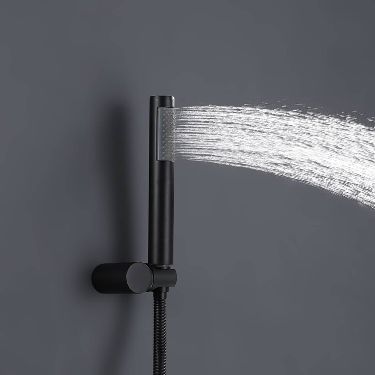 Flexible Bathroom Hand Held Shower Head Cylinder Rainfall Massage Sprayer Taps 