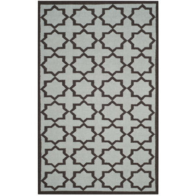 Warren Made Flatweave Wool Light Blue Area Rug Alcott Hill Rug Size Rectangle 6 X 9