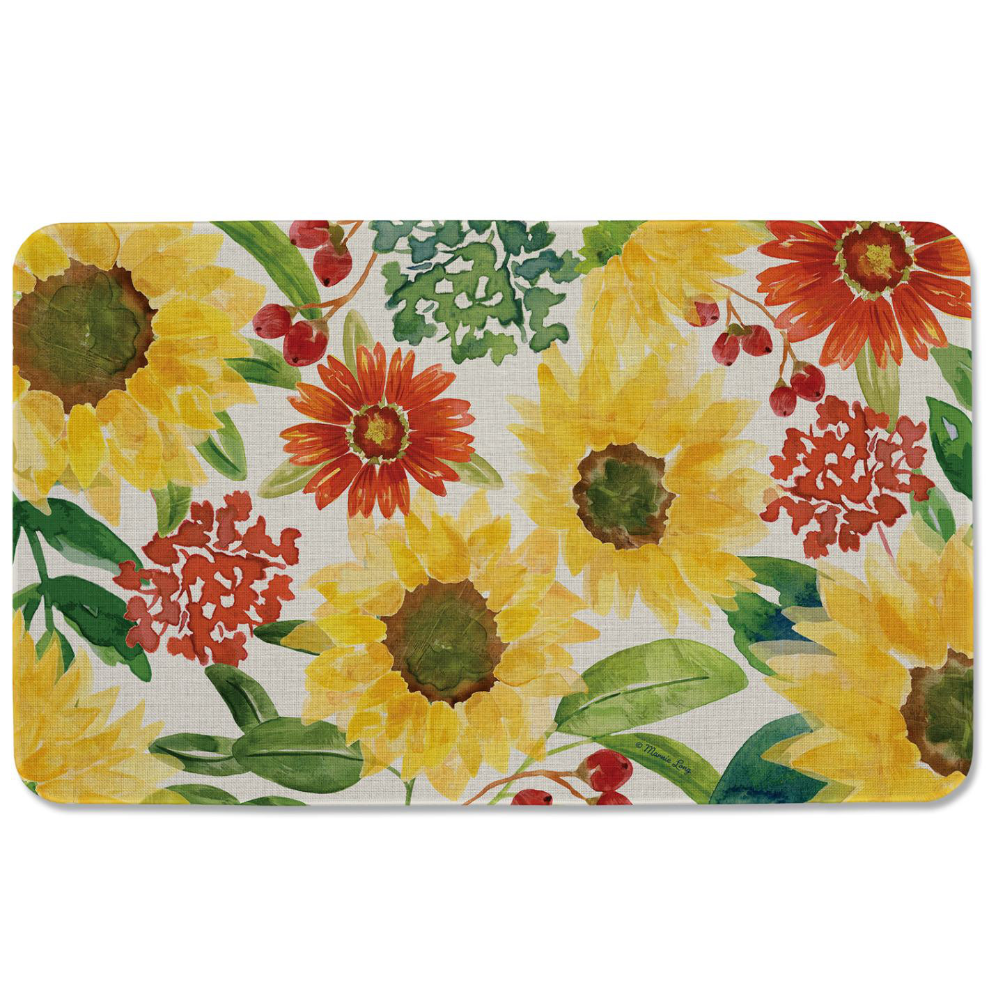 CounterArt Vala Sunflowers Kitchen Mat Wayfair
