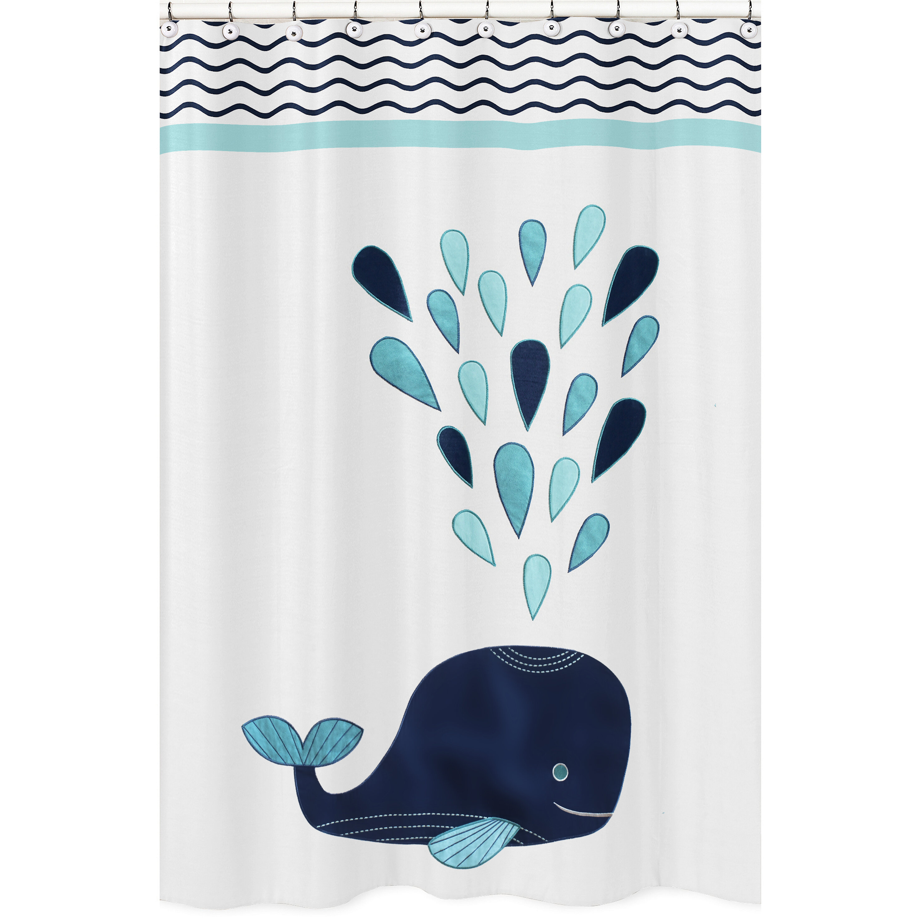 whale shower curtain liner