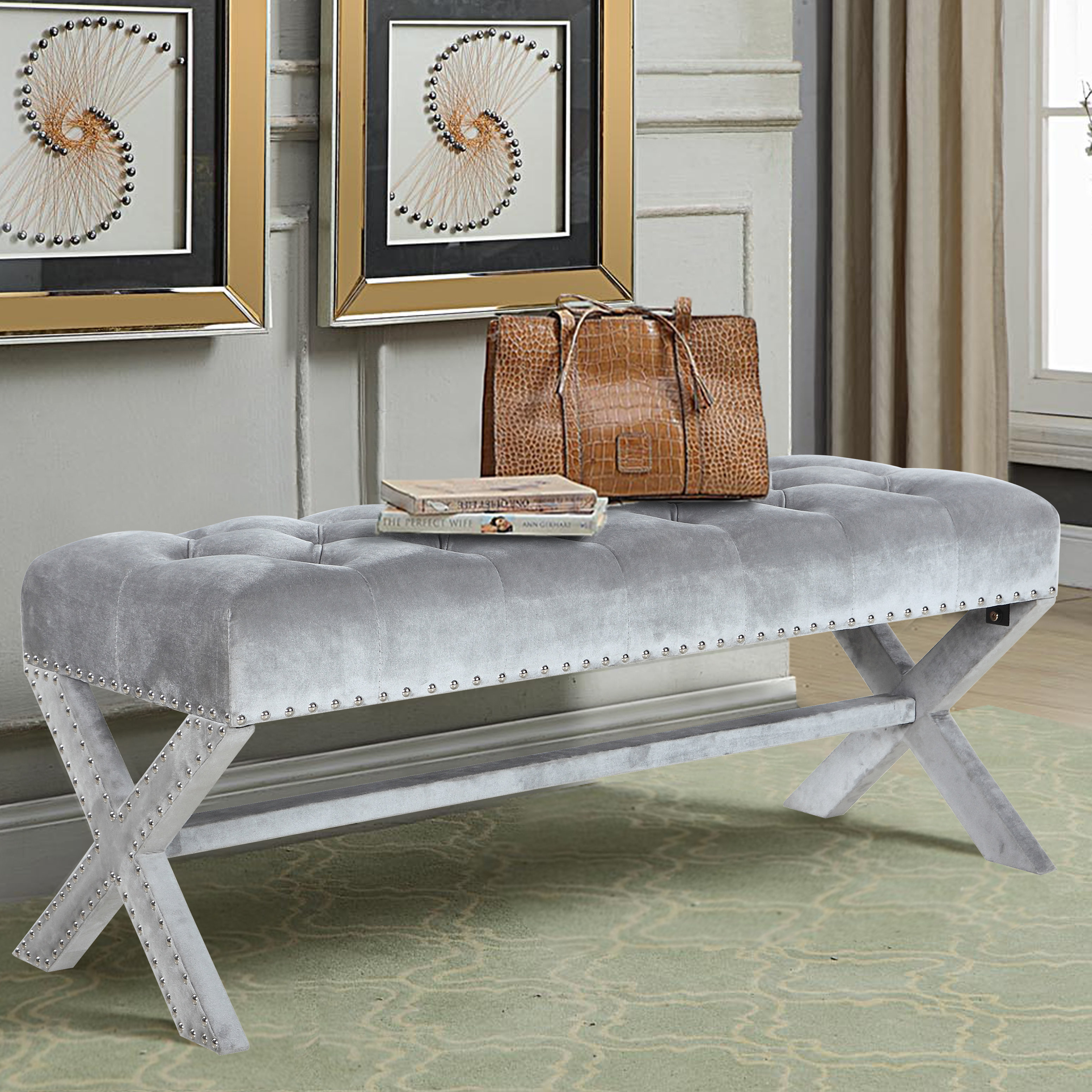 House of Hampton® Marston Moretaine Upholstered Bench & Reviews Wayfair