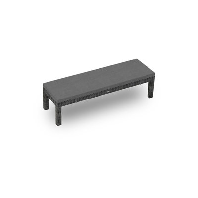 Hobbs Wicker Picnic Bench Rosecliff Heights Color Cushion Canvas