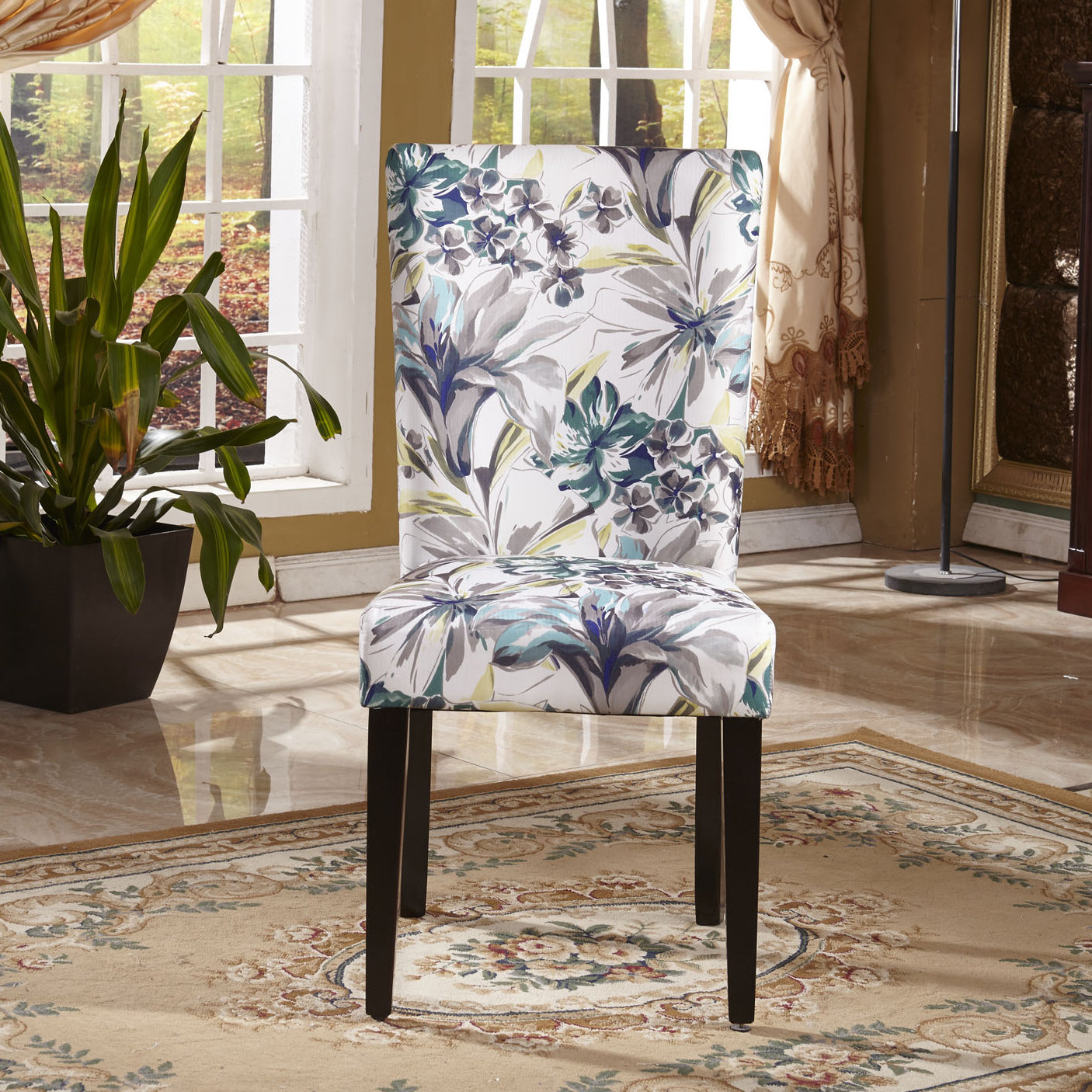 Bellasario Collection Elegant Floral Upholstered Dining Chair Reviews Wayfair