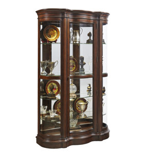 Gwinnett Lighted Wall Mounted Curio Cabinet by A..