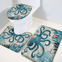 20x31+16x18+16x20 Absorbent Bath Rug Set for Bathroom U-Shaped Contour Rug Mat and Toilet Lid Cover EZON-CH Cartoon Crab Bird Animal Print 3pcs Non Slip Bath Rug Sets 20x31+16x18+16x20 Absorbent Bath Rug Set for Bathroom U-Shaped Contour Rug Mat and Toilet Lid Cover EZON-CH Cartoon Crab Bird Animal Print 3pcs Non Slip Bath Rug Sets