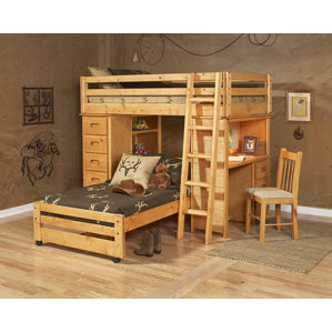 Allegro Twin Over Twin Loft Bed with C..