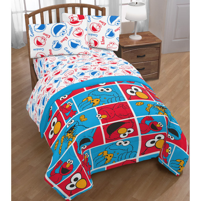 Bedding Sesame Street Elmo Hip Elmo Twin Full Comforter 3pc Twin