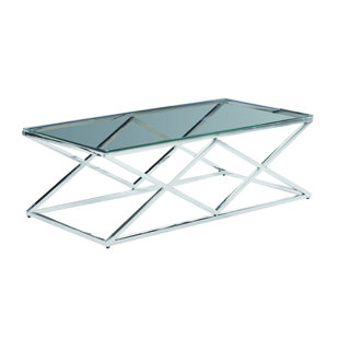 Clearfield Metal/Glass Diamond Coffee Table by Orren Ellis Looking for