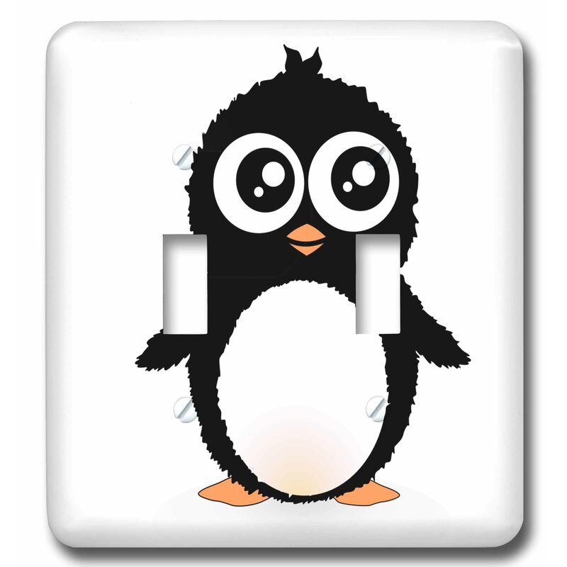 3drose Cute Penguin Cartoon Sweet Kawaii Adorable Fuzzy Baby Arctic Animal 2 Gang Toggle Light Switch Wall Plate Wayfair