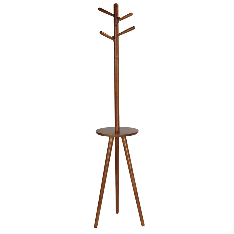 Corrigan Studio Sheelah Solid Wood 6 Hook Freestanding Coat Rack With Storage Wayfair