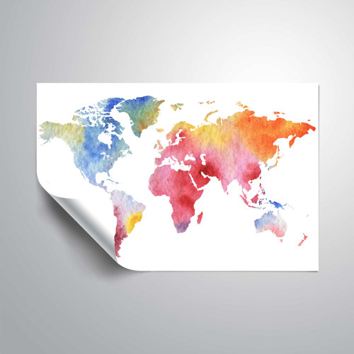 Wrought Studio Gillham Gentle Rainbow World Map Removable Wall Decal Wayfair
