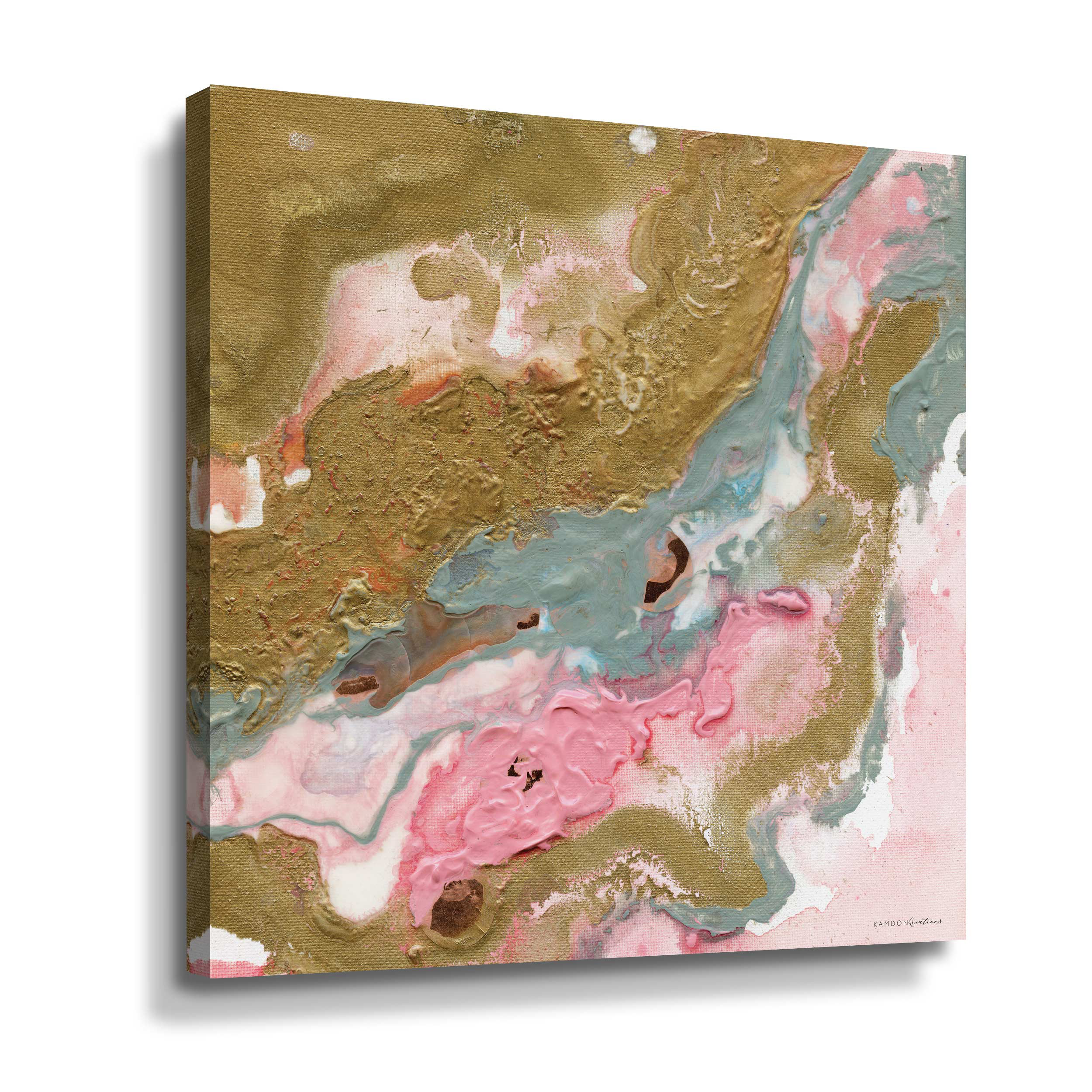 Orren Ellis Rose Gold Abstract Painting on Canvas Wayfair