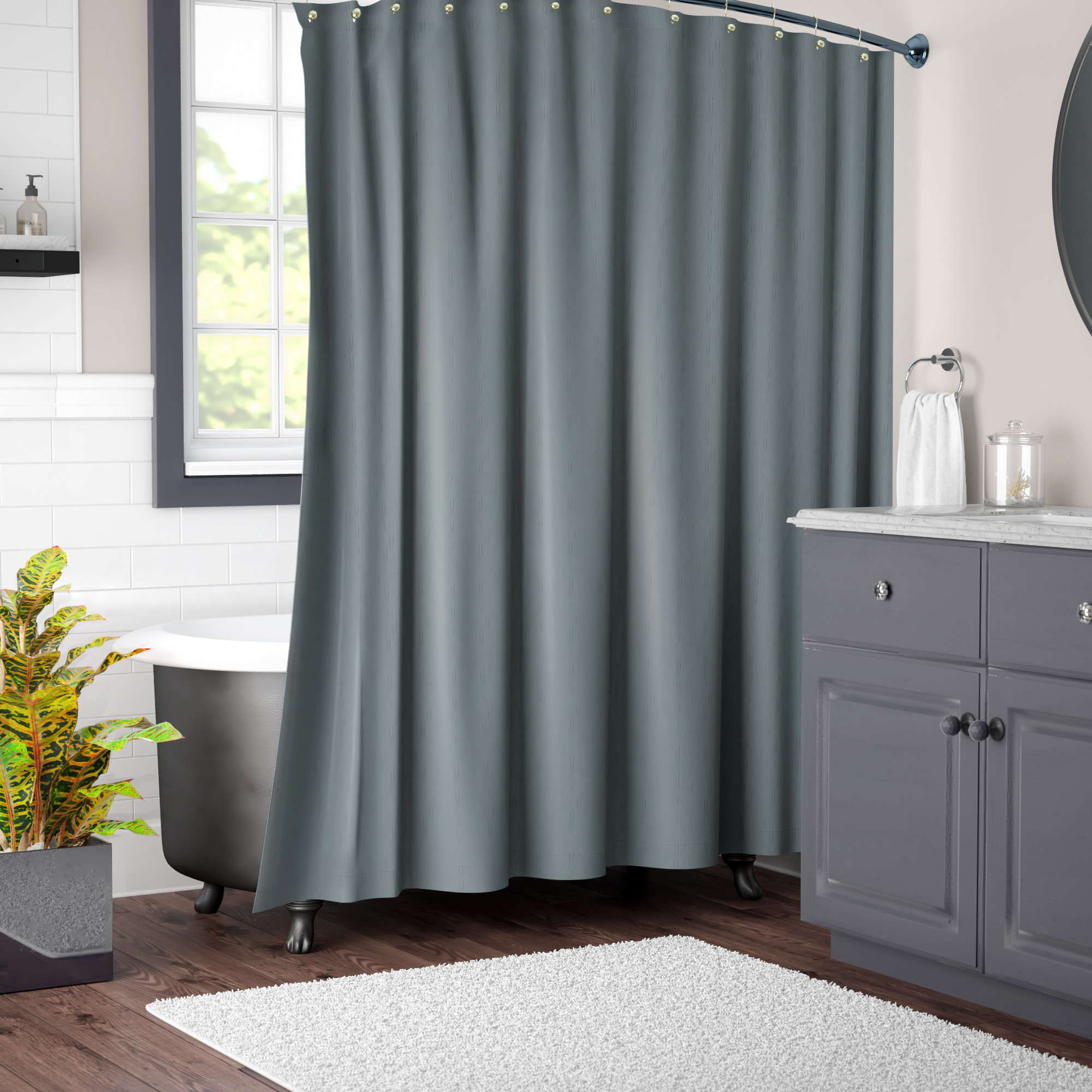 Winston Porter Skyler Solid Color Single Shower Curtain Reviews Solid Color Single Shower Curtain