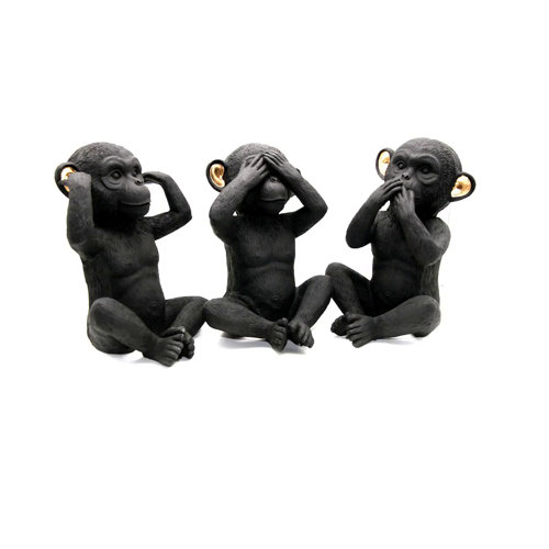 3 Wise Monkeys See Speak Hear "NO EVIL" Home House Ornament Figurine 3 pcs set 