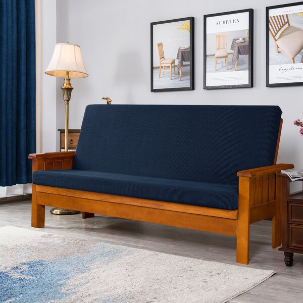 simoes solid box cushion futon slipcover