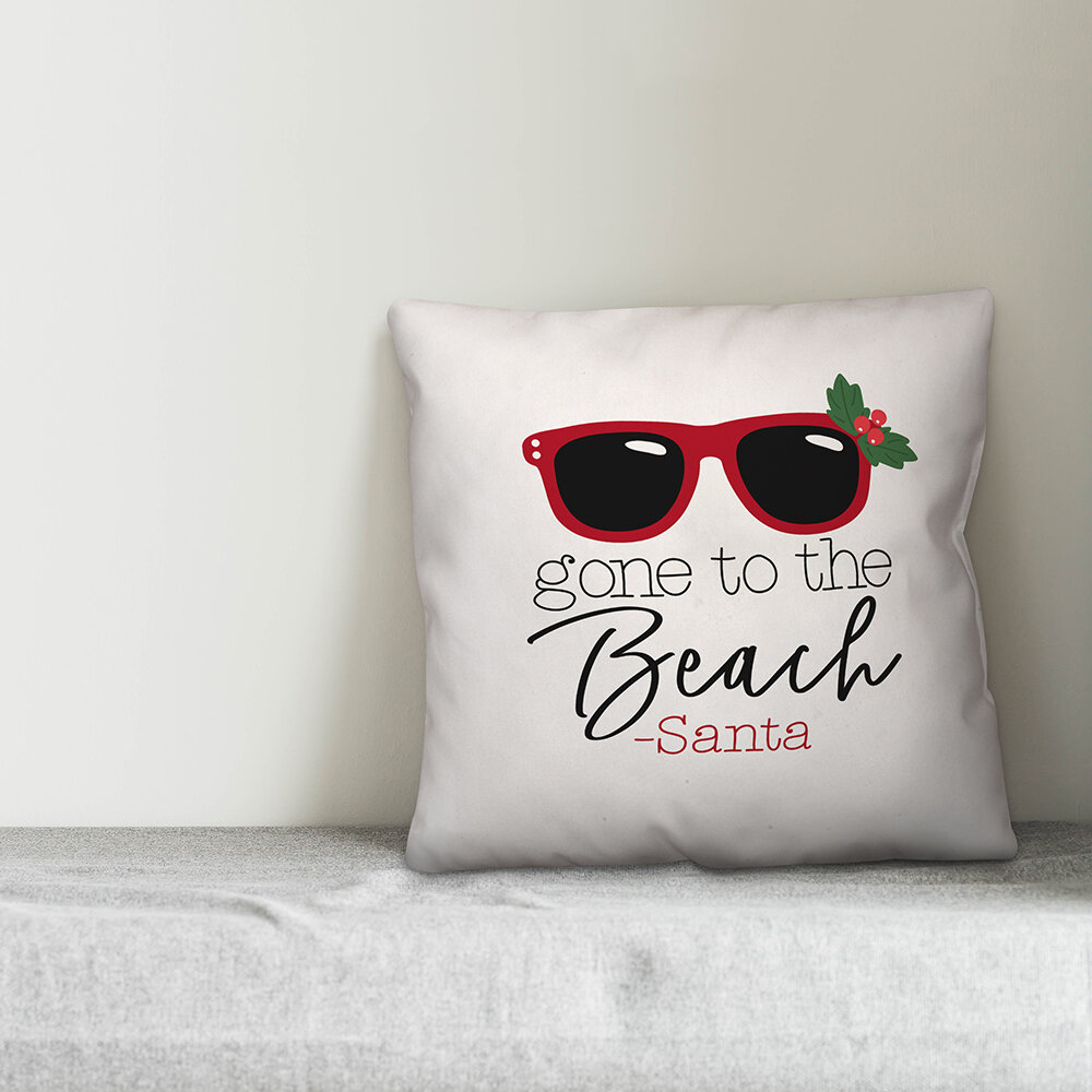 coastal christmas pillow