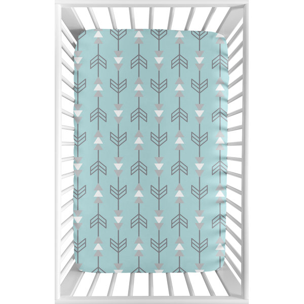 turquoise crib sheet