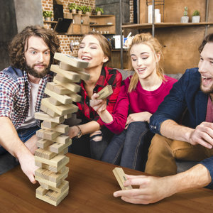 Giant Toppling Tower Set with Bonus Rules