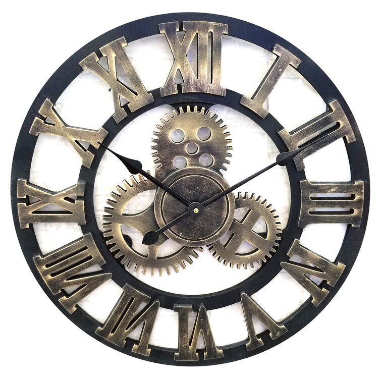 Art Gear Wooden Vintage Large Wall Clock Oversized 3D Retro Decor Popular Hot 