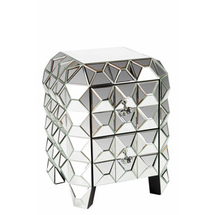 Go to store & view more images Legault Mirrored 2 Drawer Nighstand by Everly Quinn
