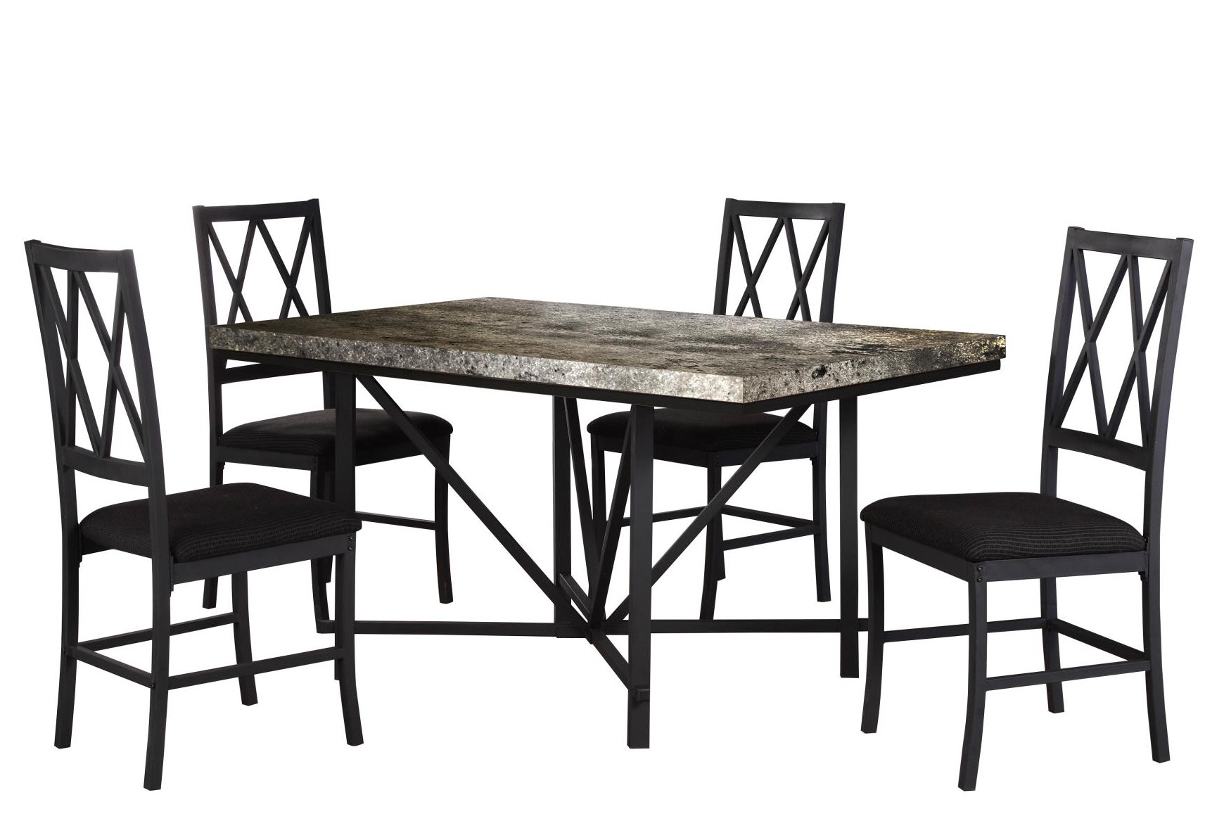 Fleur De Lis Living Sandiford Faux Concrete 5 Piece Dining Set