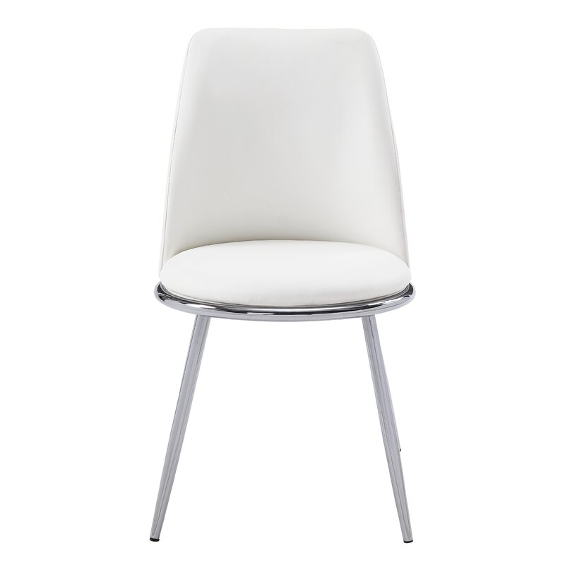 wayfair white leather dining chairs