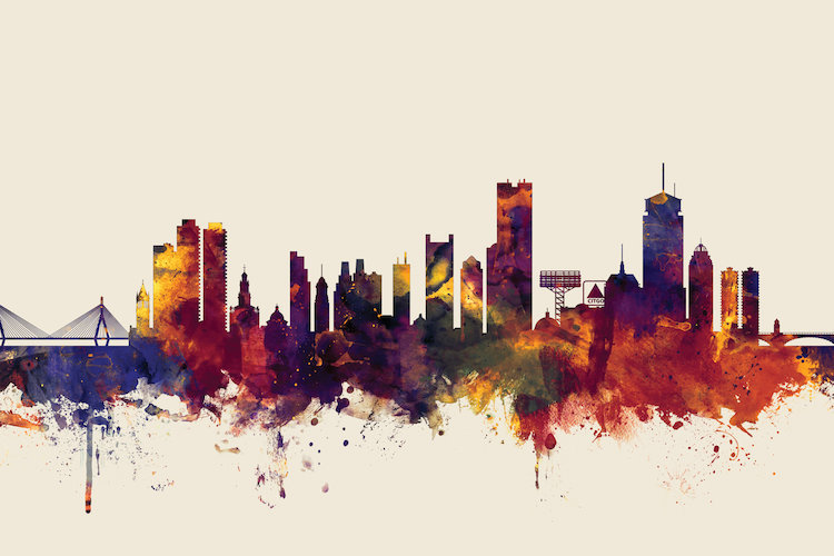 East Urban Home Skyline Series Boston Massachusetts Usa Ii On