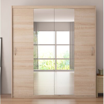 Zanders Armoire With Mirror Sliding Doors Brayden Studio Color Oak