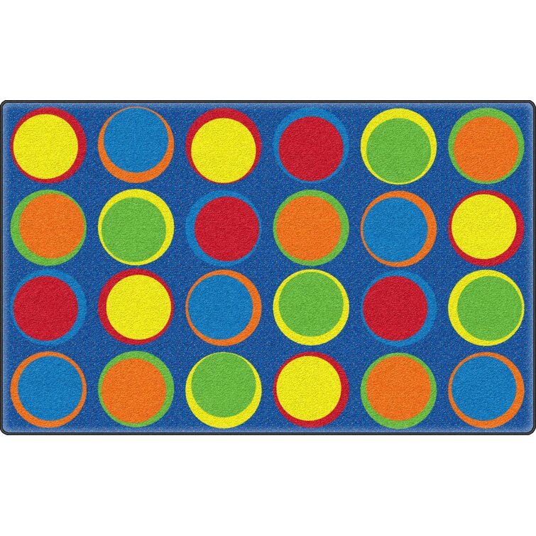 Zoomie Kids Flaherty Nylon Blue/Yellow Rug & Reviews | Wayfair