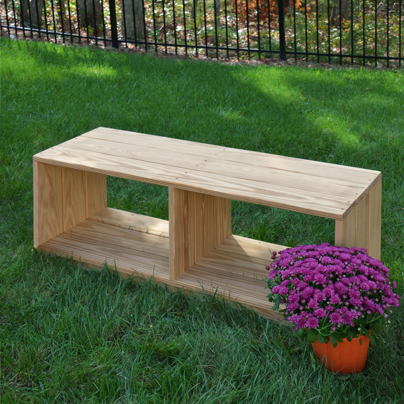 Rebrilliant Brundage Outdoor Solid Wood Storage Bench Wayfair
