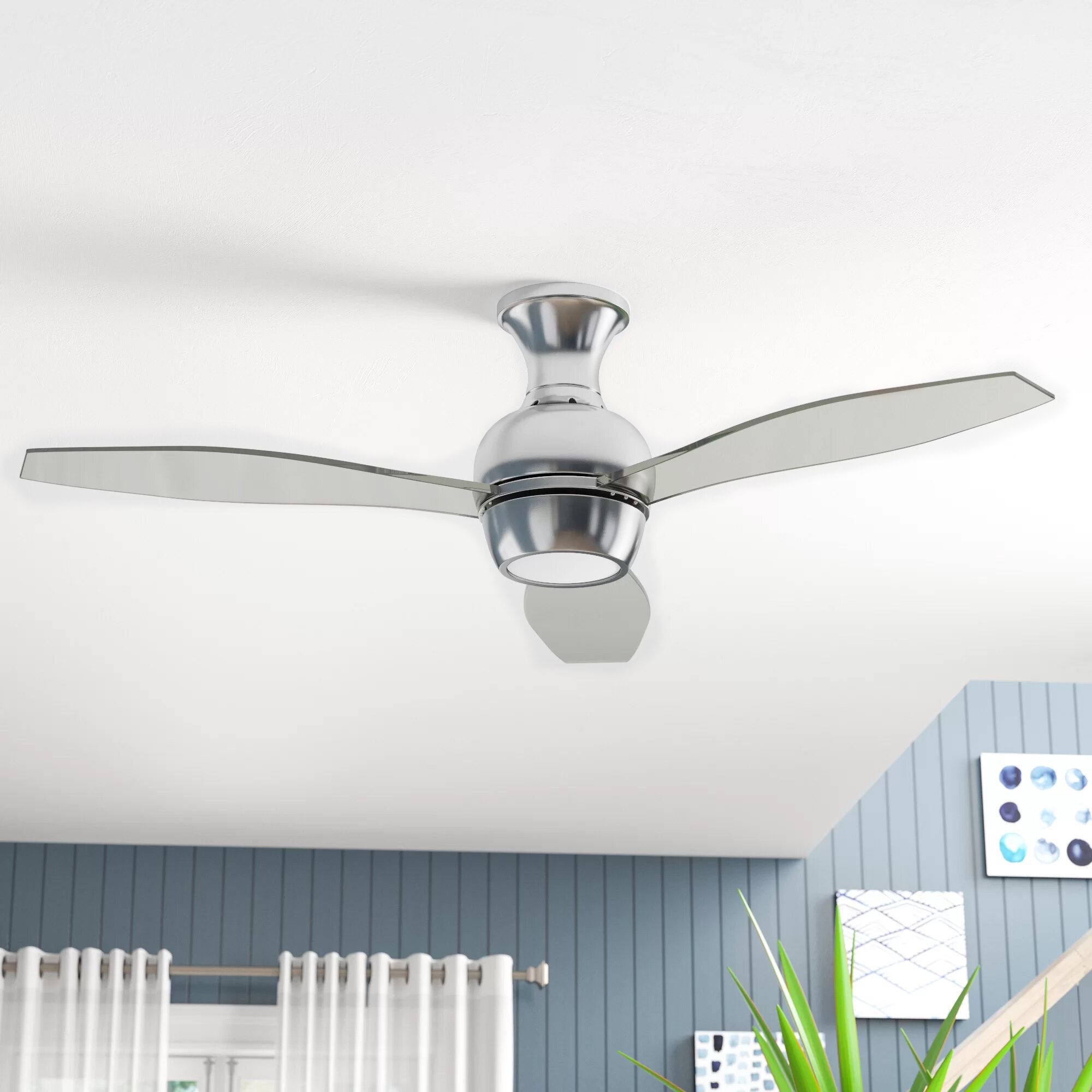 52/" Contemporary Ceiling Fan with LED Panel Light