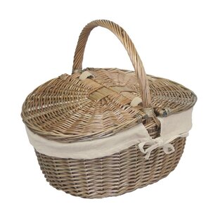 Oval Wicker Picnic Basket With Lining By Brambly Cottage