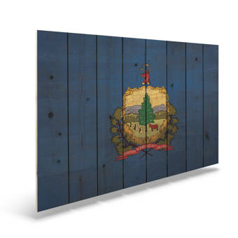 Trinx One Of A Kind Original Louisiana State Flag Unframed Print On Wood Wayfair