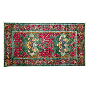 Arts and Crafts Hand-Knotted Green Area Rug