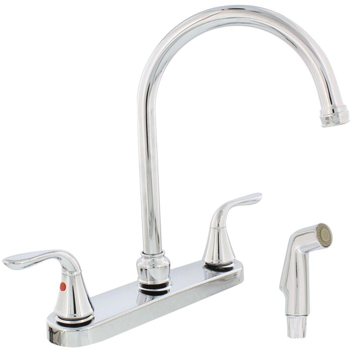 Aqua Plumb Double Handle Kitchen Faucet With Side Sprayer Wayfair