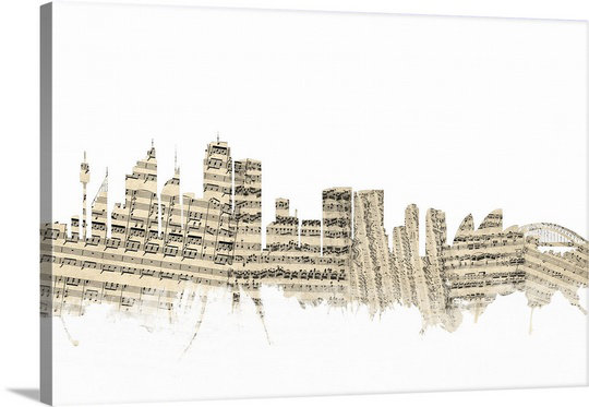 Great Big Canvas Sydney Australia Skyline Sheet Music Cityscape By Michael Tompsett Graphic Art Print Wayfair Printed on metal, easy magnet michael tompsett. wayfair