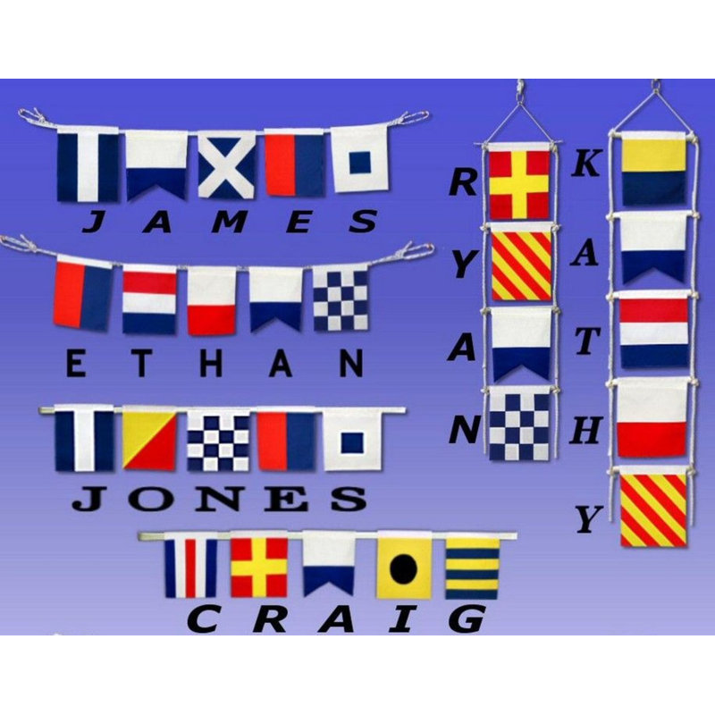 Beachcrest Home Letter Wooden Nautical Alphabet Flag Wall Decor