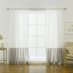 Margery Solid Sheer Thermal Rod Pocket Curtain Panels