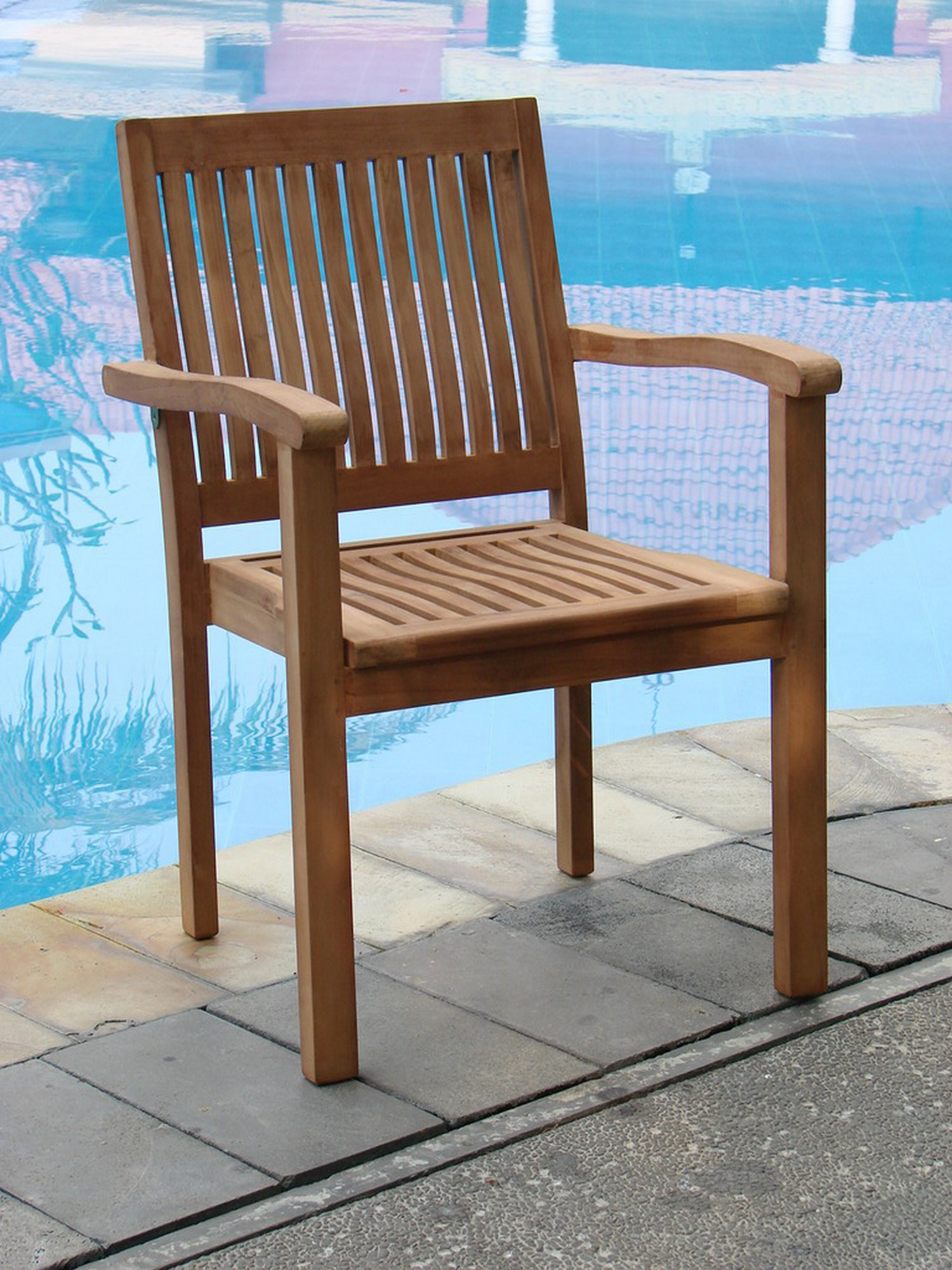 luxury teak outdoor furniture on Teak Smith Leveb Stacking Teak Patio Dining Chair Wayfair