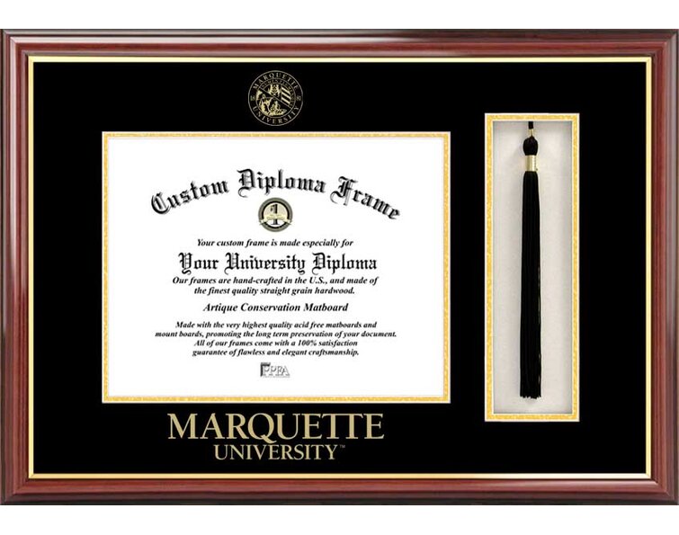 Sculpted Foil Seal Signature Announcements University of Dayton Undergraduate Name & Tassel Graduation Diploma Frame 16 x 16 Matte Mahogany 