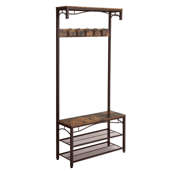 corner bench with coat rack