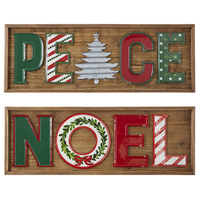 NOEL joined MDF word for Christmas decoration 4/" and 6/" free standing option