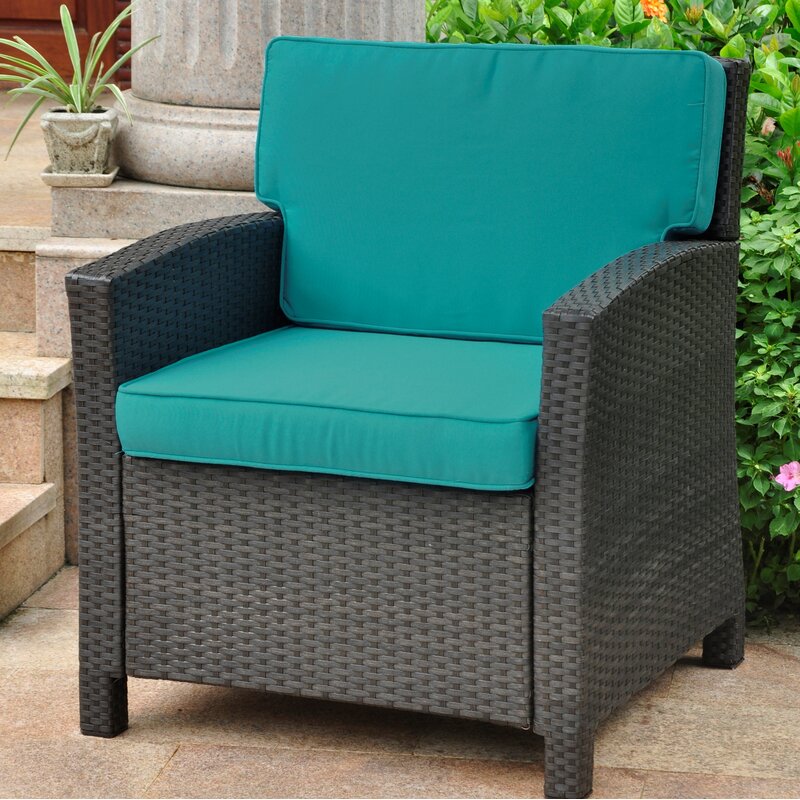 Charlton Home Stapleton Wicker Resin Patio Chair With Cushions