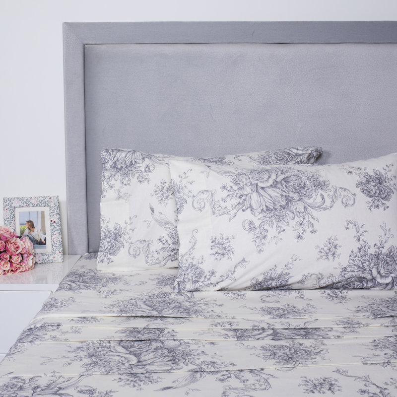 Melange Home Toile Printed Cotton Sheet Set Wayfair Melange Home Toile Printed Cotton Sheet