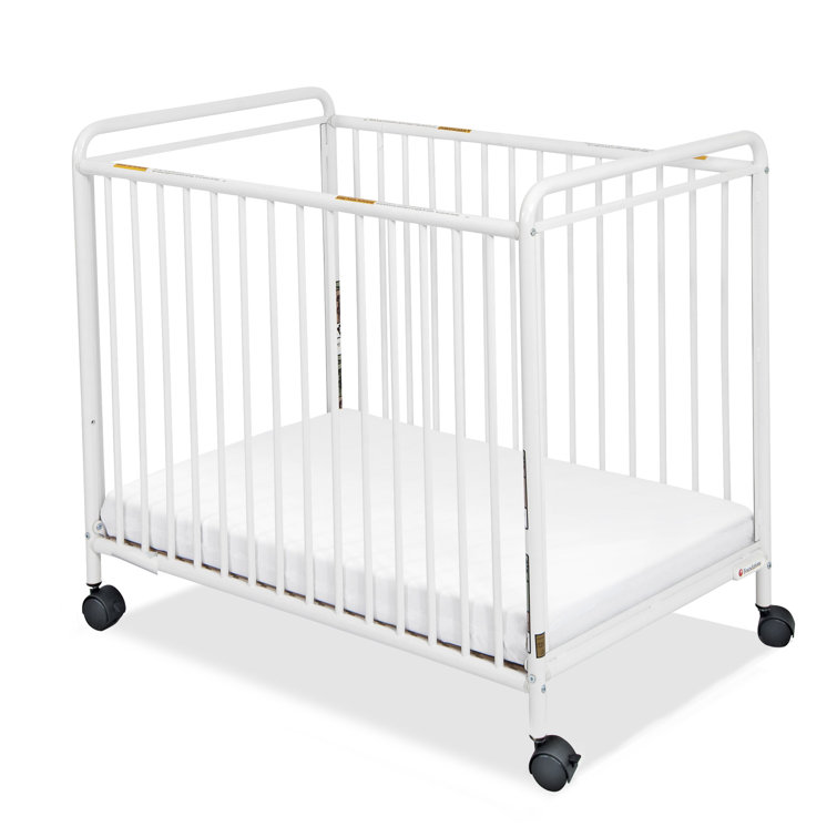 Foundations Chelsea Clearview Compact Mini Portable Crib with Mattress